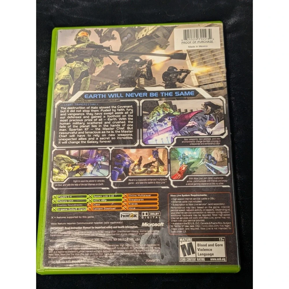 Halo 2 (Original Xbox,‎ 2004) Complete in Box CIB